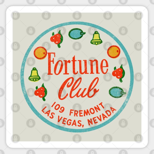 Retro Vintage the Fortune Club Casino Dowtown Las Vegas Sticker by StudioPM71